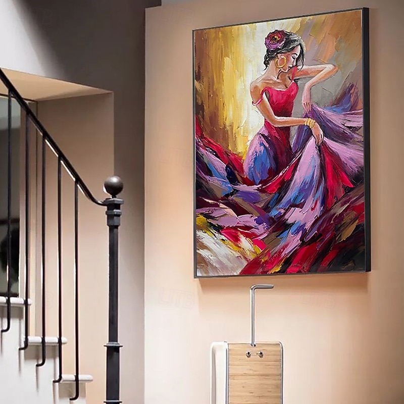 Handmade Oil Painting Canvas Wall Art Decoration Abstract Figure Dancing Girl for Home Decor Rolled Frameless Unstretched Painting3