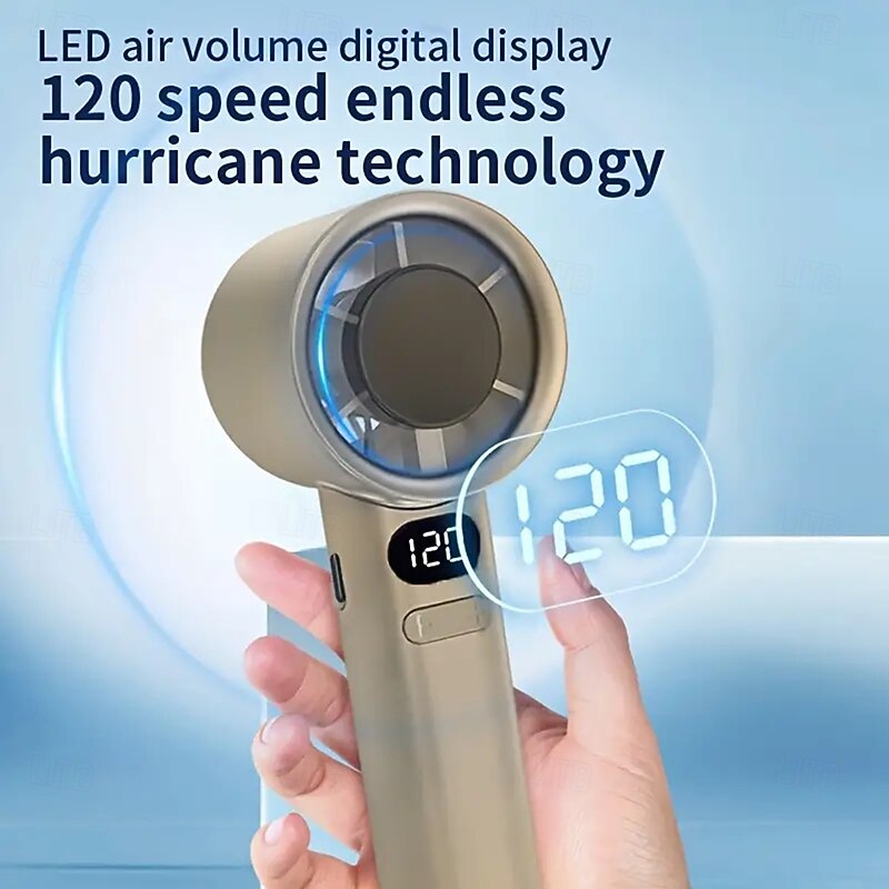 New Mini Handheld Fan 120 Speed Portable Bladeless Handheld Fans Instant Cooling Rechargeable Stylish Personal Fan for Women Men3