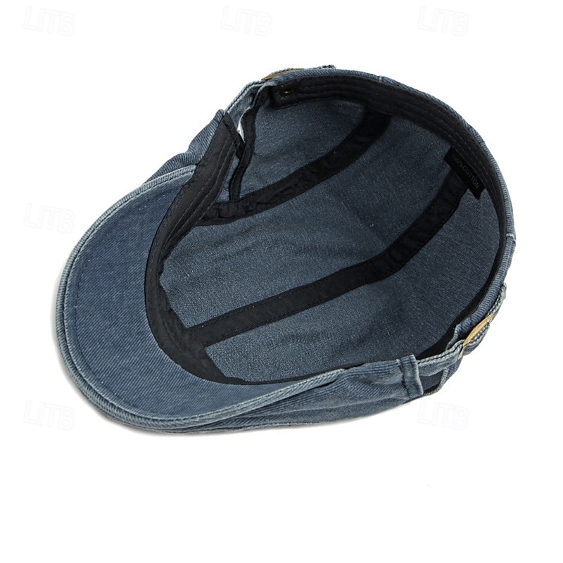 Men's Ascot Hat Newsboy Hat Black Wine 100% Cotton Fashion Casual Street Daily Plain Adjustable Sunscreen Breathable4