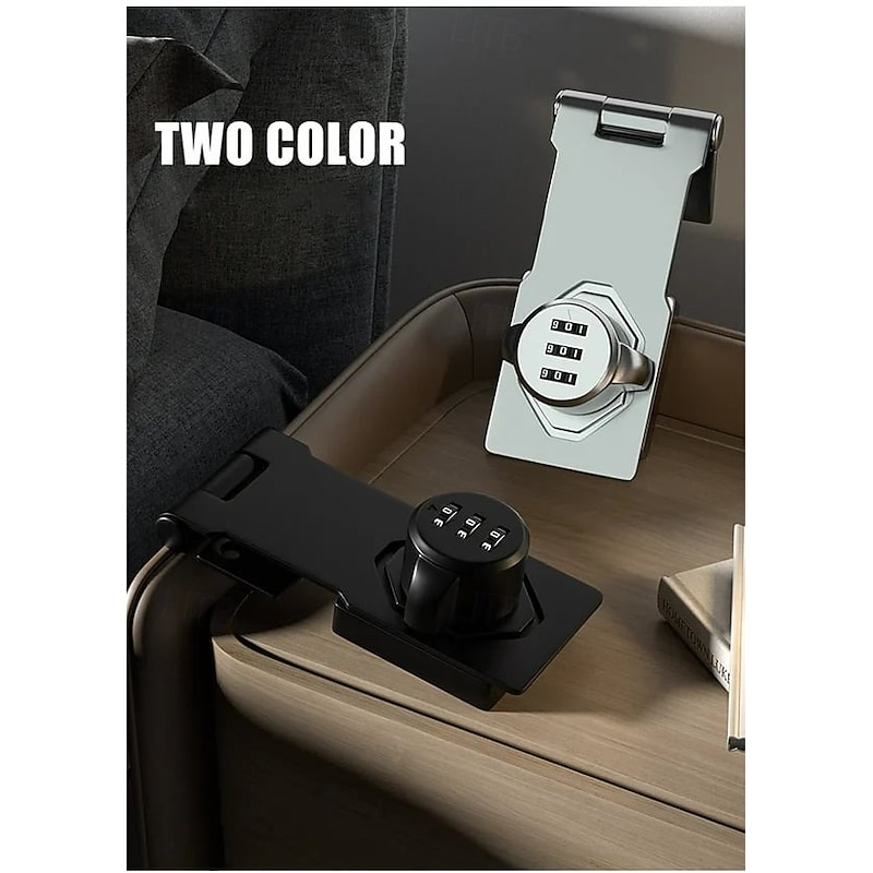 Anti Theft Cabinet Password Locks, Door Lock for Cabinets Drawers Shoe Cabinets Sliding Double Doors Wardrobe Secure Combination Lock for Home Safety2