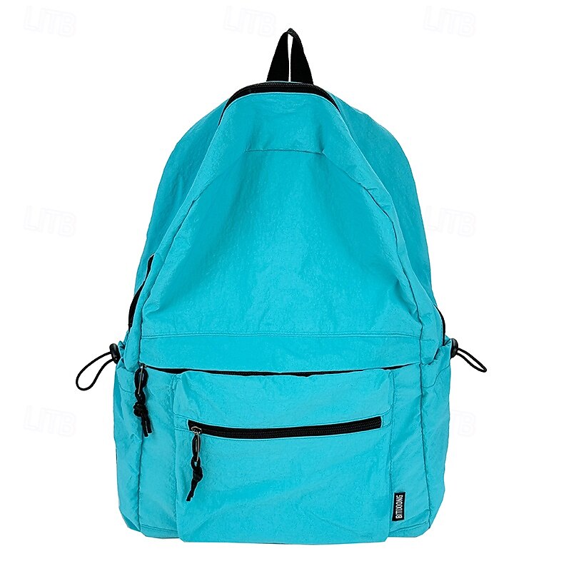 Unisex Lightweight Nylon School Backpack – Solid Color Water-Resistant Bookbag for Teens and College Students3