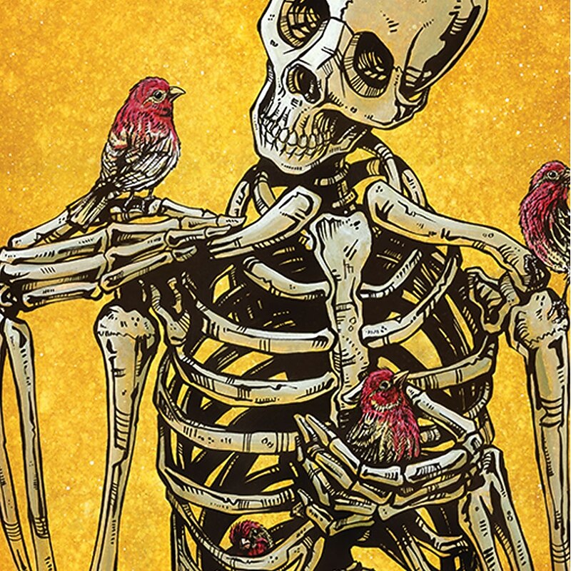 Halloween David Lozeau Men's Skull Bird T Shirt Short Sleeve T shirt 3D Print Crew Neck Shirt Gothic Horror Party Street Casual Lake Blue Yellow Red Summer Spring All Seasons Clothing Apparel S M L XL2