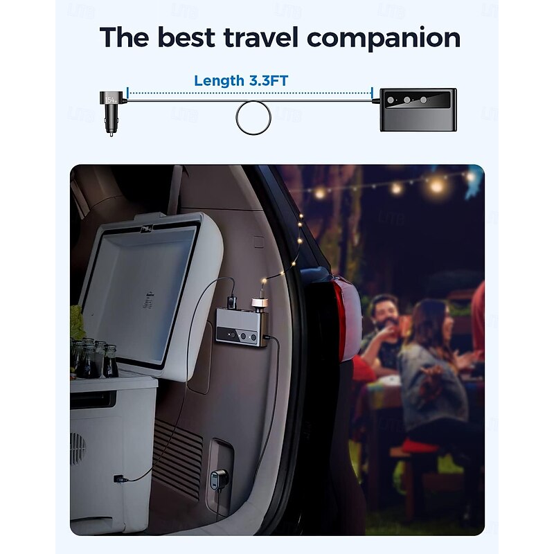 9 in 1 Cigarette Lighter Splitter, 210W Cigarette Lighter Adapter with PD/QC 3.0 * 2 Charge(3.3FT Cable), 12V/24V Independent Switches DC Cigarette Outlet Car Charger for All Car Devices4