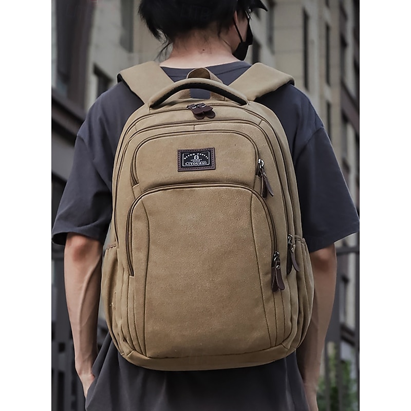 Men's Casual Laptop Backpack – Water-Repellent Canvas Bag with Multiple Compartments, Durable Design for School, Travel and Everyday Use
