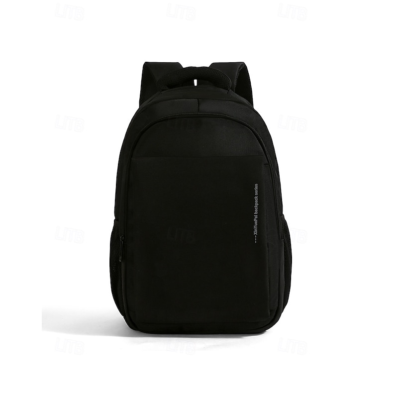 Men's Minimalist Black Laptop Backpack – Lightweight Waterproof School and Work Bag with Multi-Compartment Storage