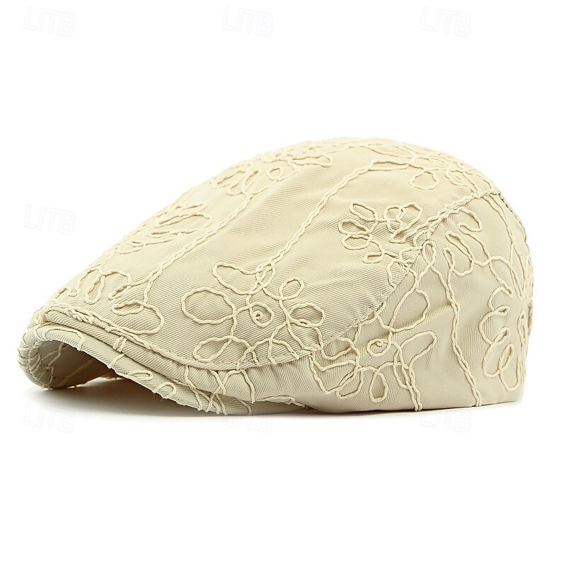 Men's Flat Cap Ascot Hat Newsboy Hat Black khaki 100% Cotton Fashion Casual Street Daily Floral Adjustable Sunscreen Breathable3