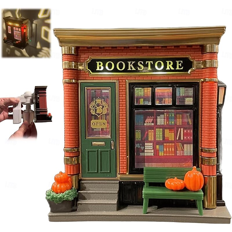 Micro Night Light Bookstore Mini Bookstore Plug-in Fragrance Diffuser & Projector 3D Mini Warm LED Lamp with Book-Themed Projection for Book Lovers Gifts3