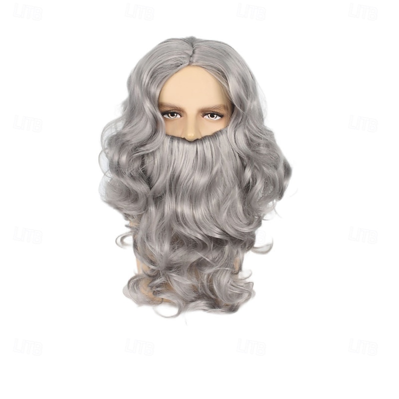 Teal Ocean King Wig and Beard Set – Synthetic Hair, Perfect for Halloween, Cosplay & Themed Parties3