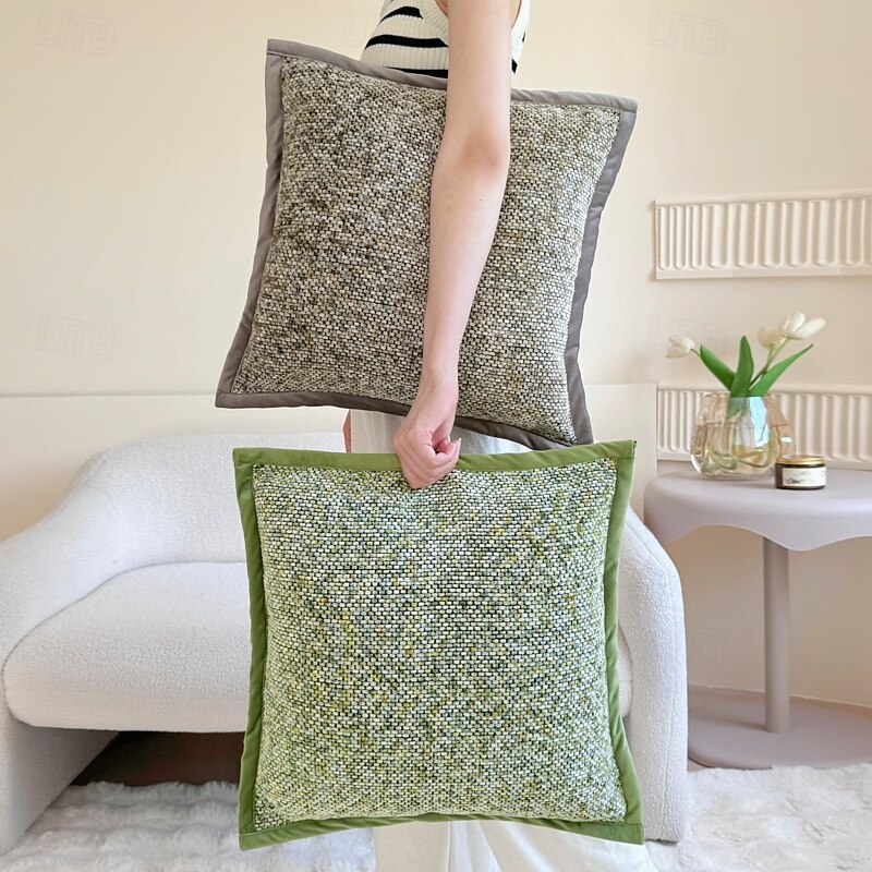 Ins Nordic  Toss Pillows Cover Thickened Chenille Throw Pillow Covers Green Decorative 45x45cm Sofa Bed Living Room Decor High Quality Cushioncover3