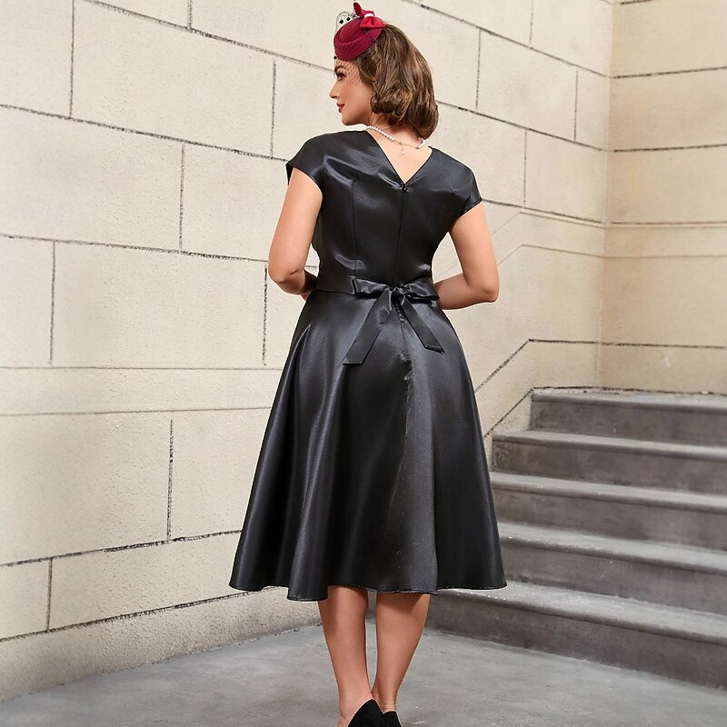 Retro Vintage 1950s Rockabilly Midi Cocktail Dress A Line Dress Flare Dress Plus Size Fancy Dress Women's Vacation Homecoming Party & Evening Adults' Dress Spring & Summer2
