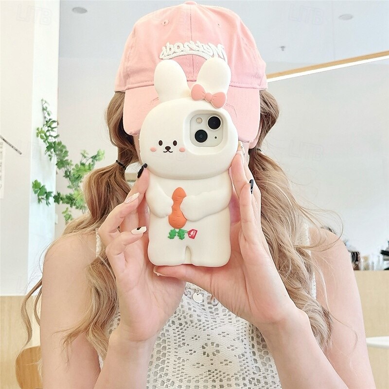Phone Case For iPhone 16 Pro Max Plus 15 Pro Max Plus 14 Pro Max Plus 13 Pro Max Back Cover Shockproof Rabbit Silicone2