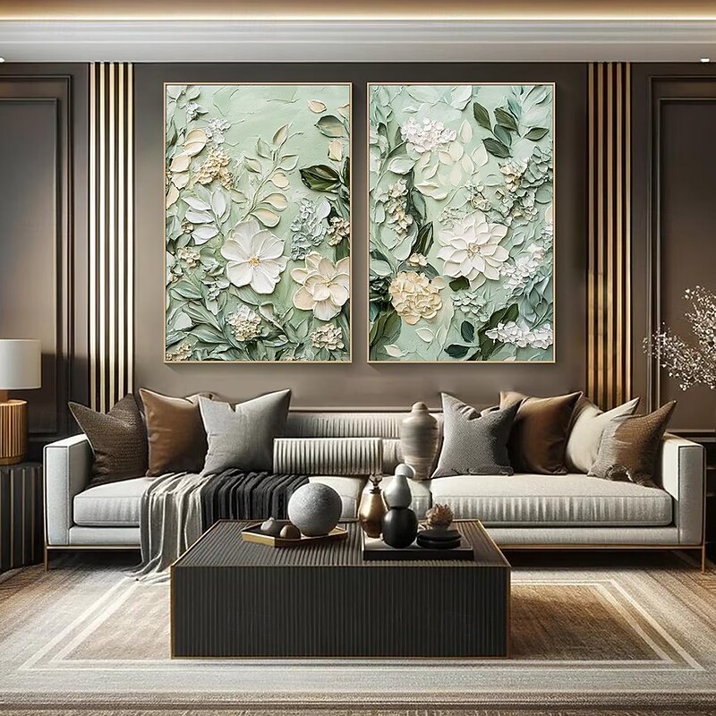 Mintura Handmade 3D Texture Flower Oil Paintings On Canvas Wall Art Decoration Modern Abstract Picture For Home Decor Rolled Frameless Unstretched Painting
