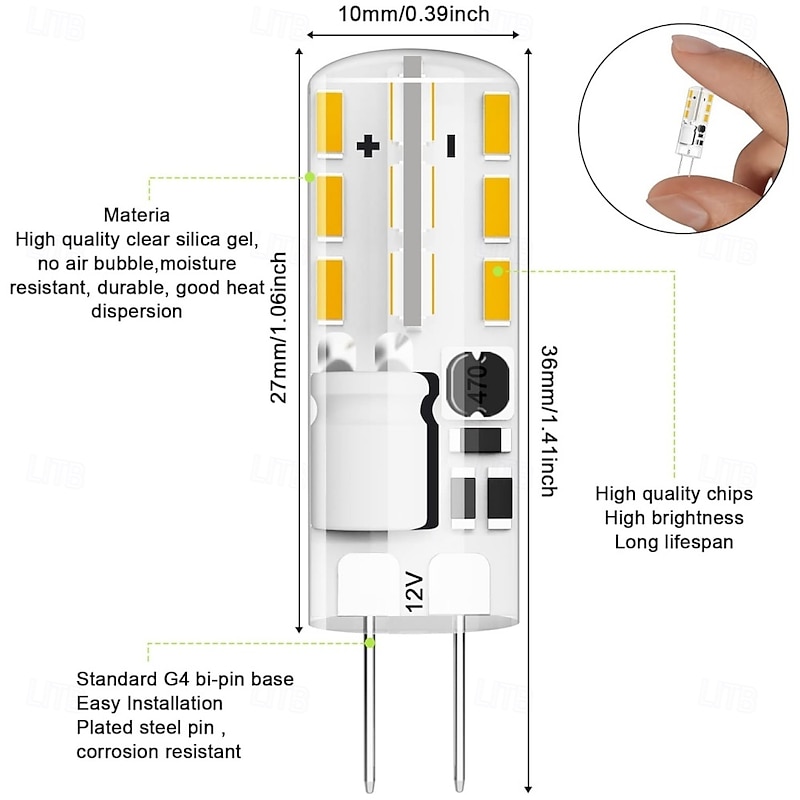 G4 LED Bulbs AC/DC 12V 1.2W T3 10W Halogen Bulbs Replacement JC Type G4 Bi-Pin Base Light White Warm White for Landscape Chandeliers Under Cabinet RV Lighting 10pcs3