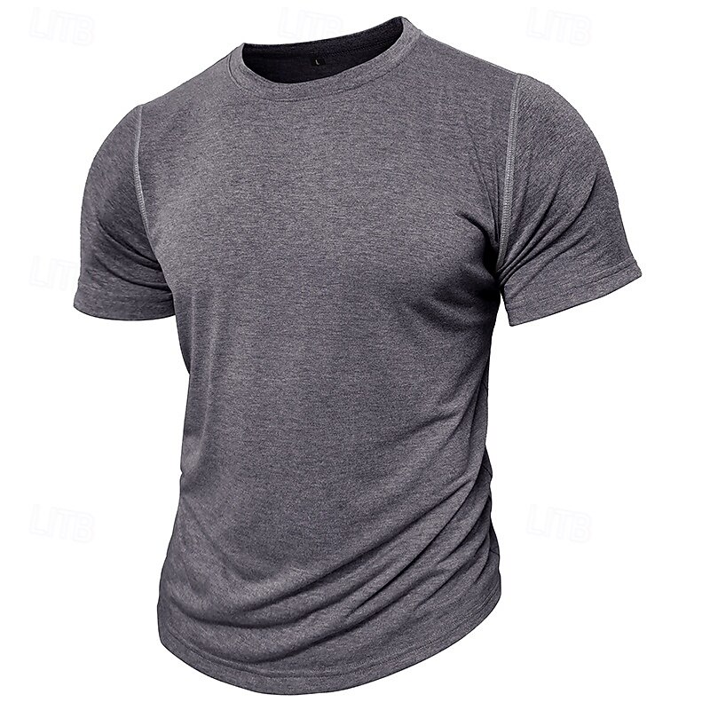 Men's Cotton T Shirt Short Sleeve Crew Neck Summer Spring Solid Color Elegant Neutral Daily Crewneck School Training Outdoor Light Blue Black Blue Top Tee for Men