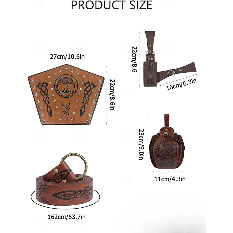 Retro Vintage Medieval Renaissance Pants Boots Outfits Pirate Viking Fancy Dress Men's Viking Halloween Carnival Masquerade Performance Masquerade LARP Adults' Shirt Pants Belt3