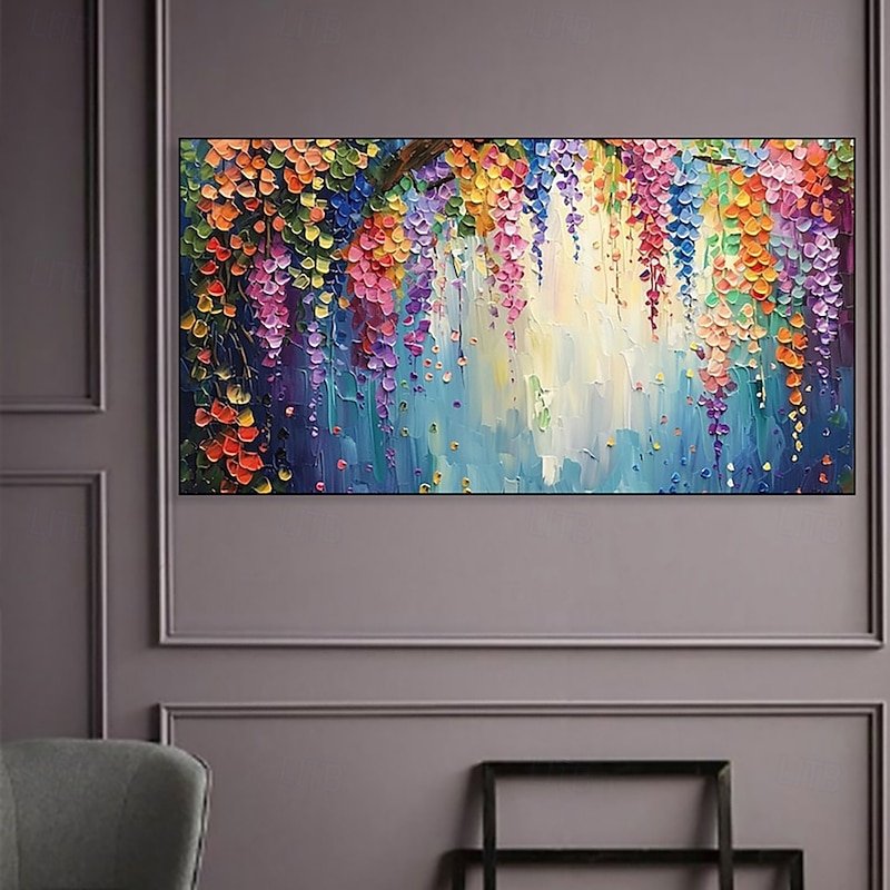 Handmade Oil Painting Canvas Wall Art Decoration Modern Abstract 3D Palette Knife Flowers Plant for Living Room Home Decor Stretched Frame Hanging Painting/Rolled Frameless Unstretched Painting2