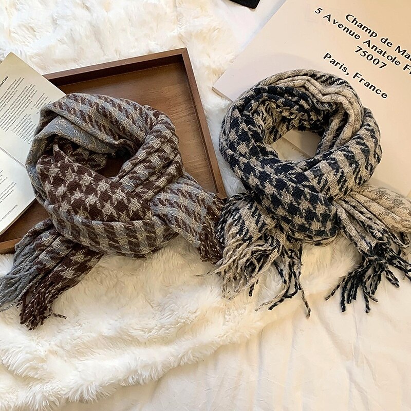 Women's Rectangle Scarf Street Daily Date Blue Scarf Print2