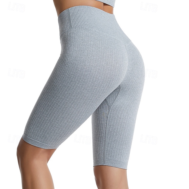 Women's Shorts Leggings Streetwear Casual Knee Length High Waist Plain Elastic Waist Breathability Stretchy Vacation Street Daily Wear Tan Black Light Pink Pink Summer Regular Fit4