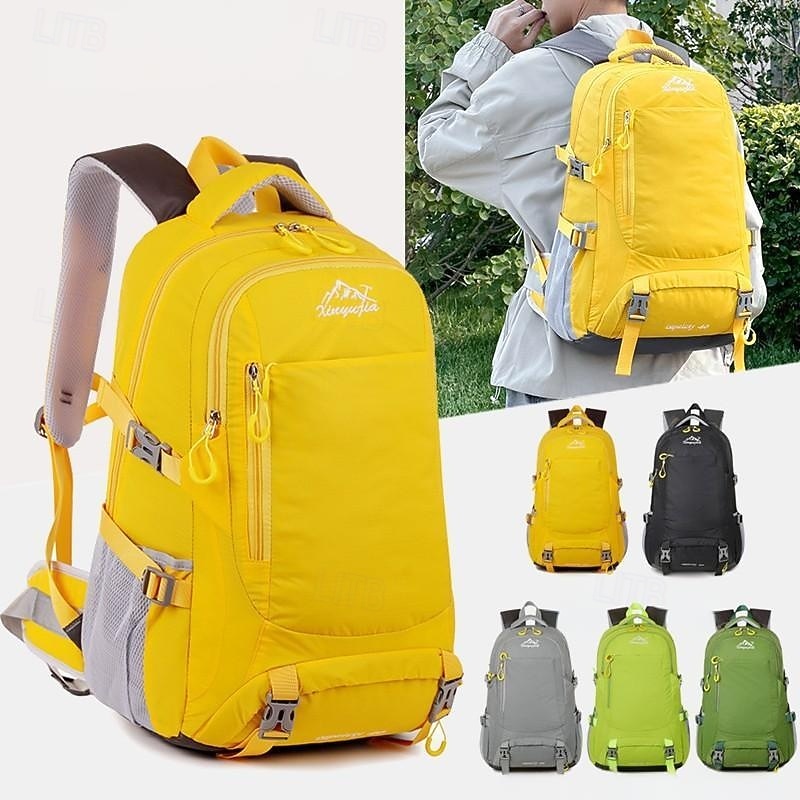 Men's Women's Backpack School Bag Bookbag Functional Backpack School Backpack Bookbag School Outdoor Camping & Hiking Polyester Nylon Adjustable Large Capacity Waterproof Zipper Black Yellow Light