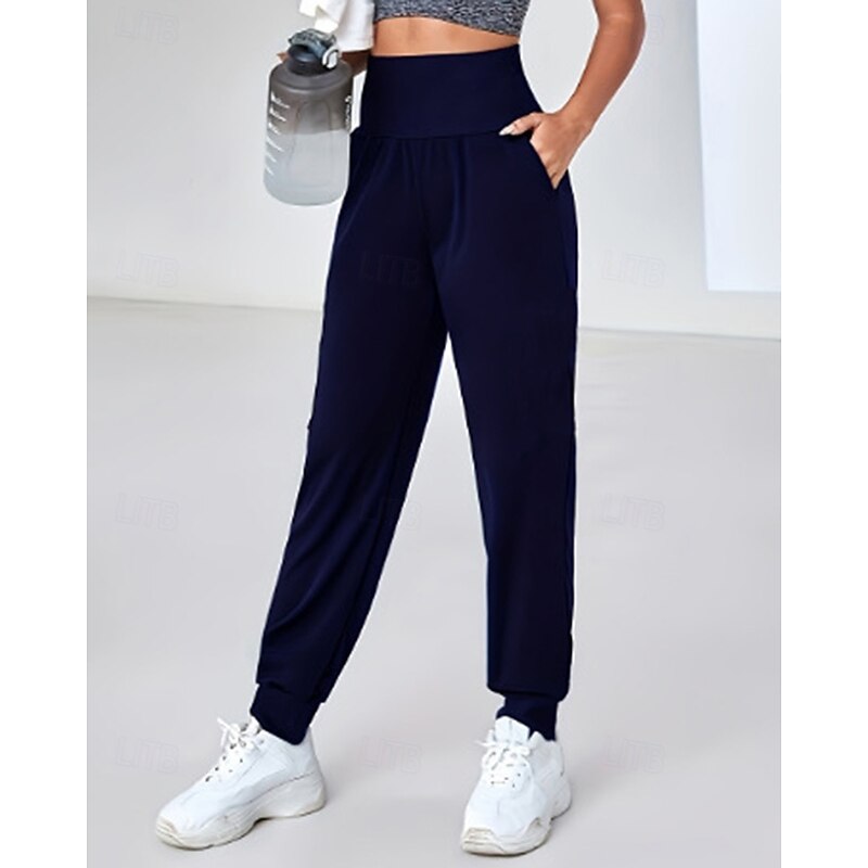 Women's Capri Leggings Yoga Leggings with Pockets Tummy Control High Waist Gym Athletic Pilates Bottoms Printing Black Dark Blue Fall Sports Activewear Tight Fit4