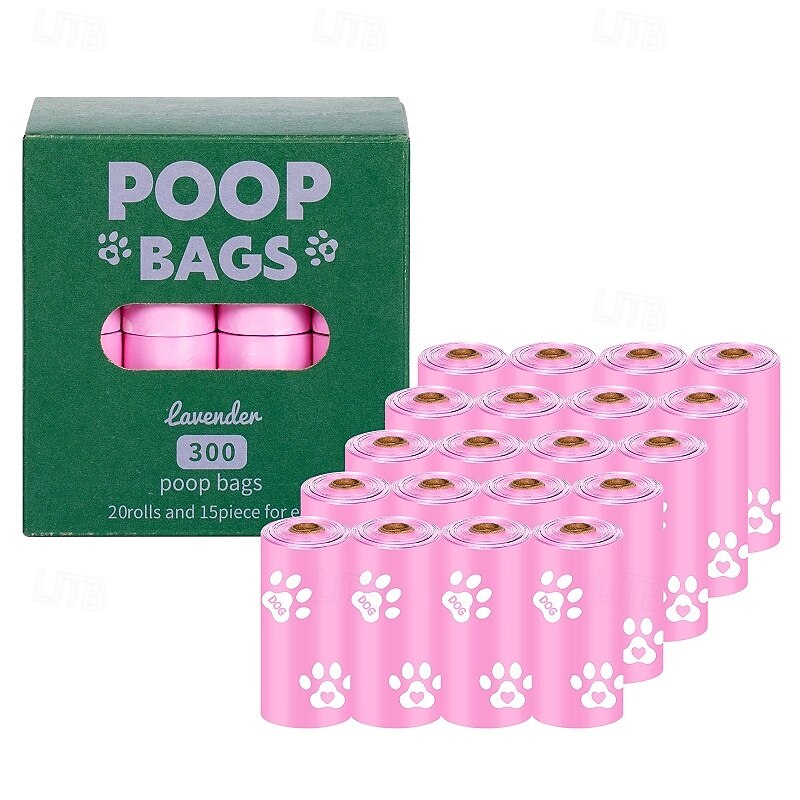 New Environmentally Friendly Recyclable Dog Poop Bag Portable Storage Bag With Hands-Free Clip Pet Waste Bag 20 Rolls2