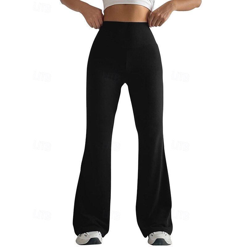 Women's Wide Leg Slacks Cozy Leggings Streetwear Casual Full Length Natural Plain Elastic Waist Comfortable Street Holiday Daily Wear Magenta Grey Black White Fall Regular Fit3