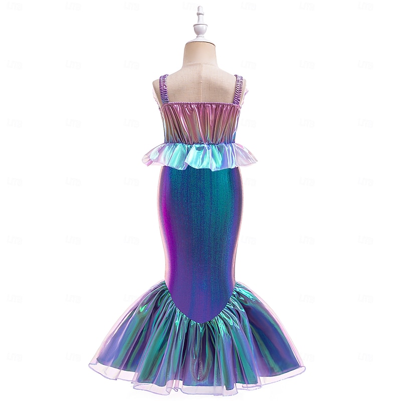 The Little Mermaid Fairy Tale Princess Ariel Dress Costume Storybook Characters Cosplay Movie Cosplay for Girls' Kid's Halloween Carnival World Book Day Performance Educational Dress Up School Event4