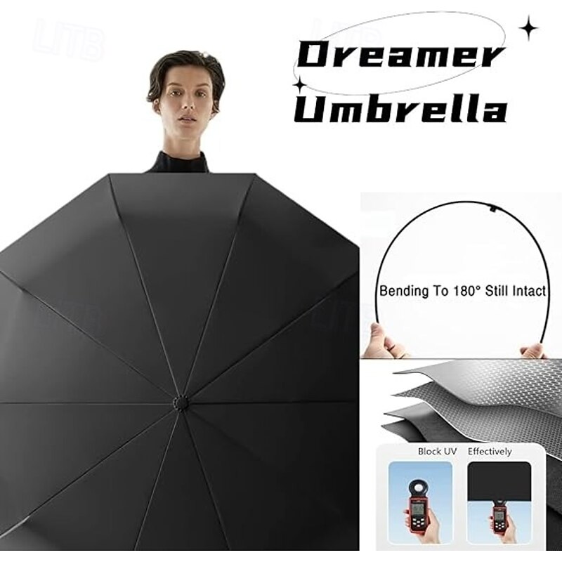 Folding Sun Umbrella For Both Rain And Sunshine Extra Large Windproof Three-Fold Canopy Thickened UV Protection Travel Parasol with Ring Buckle for Outdoor Use4