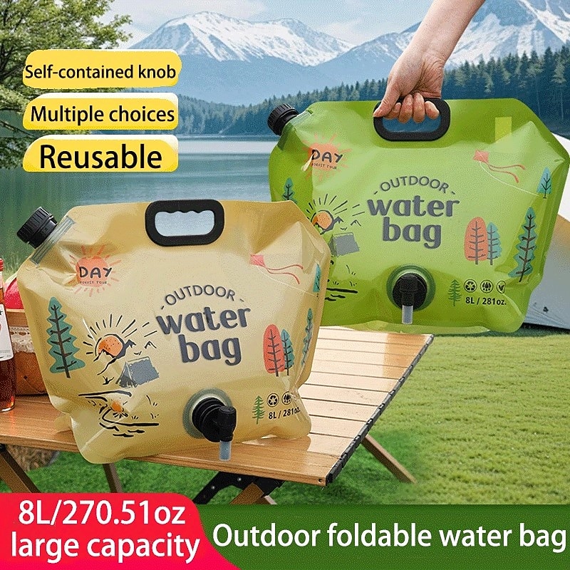 Durable Extra Thick Portable Water Storage Bag  Collapsible Design Secure Cap Feature Reinforced Design & Easy-to-Carry Handle for Camping Hiking & Travel Perfect for Outdoor Adventures & Holiday3