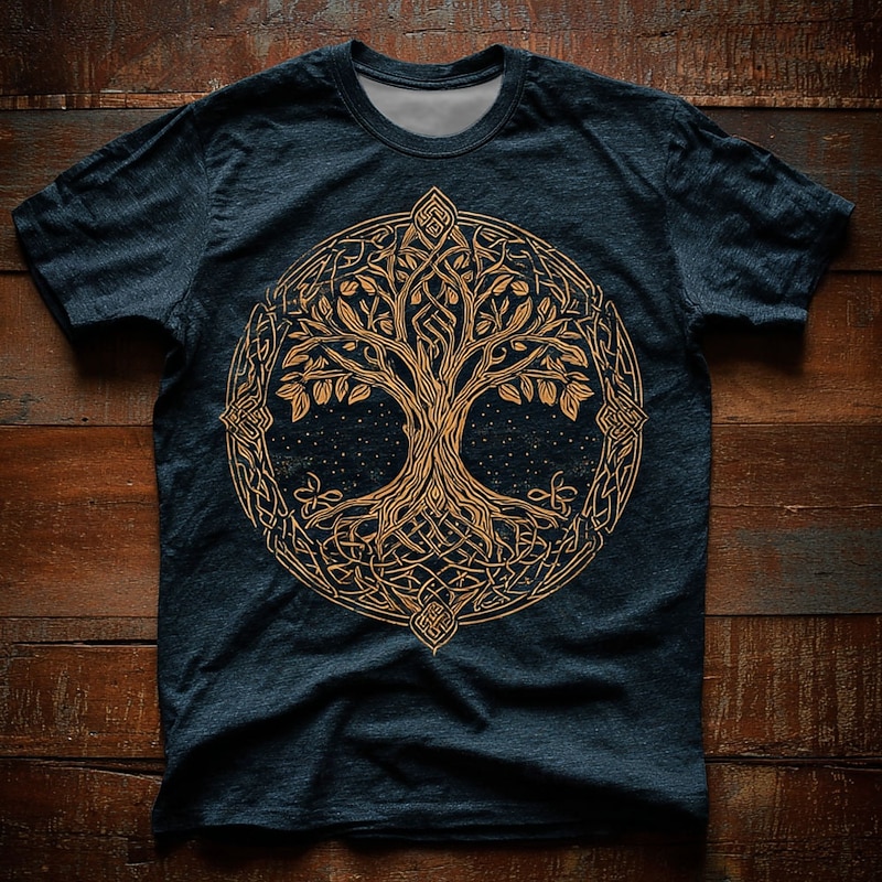 Men's 3D Celtics Tree Of Life T Shirt Short Sleeve T shirt 3D Print Crew Neck Shirt Viking Designer Party Street Casual Blue Green Summer Spring Clothing Apparel S M L XL XXL XXXL2