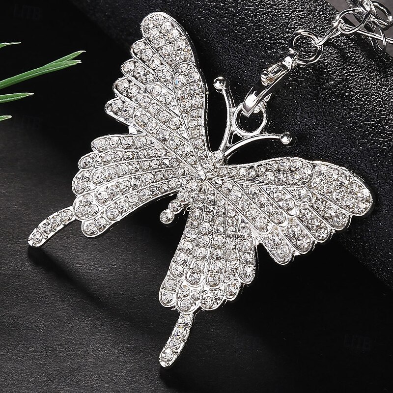 Women's Hoop Earrings Geometrical Butterfly Precious Elegant Fashion Artistic Imitation Diamond Earrings Jewelry Silver For Wedding Party Holiday 1 Pair2