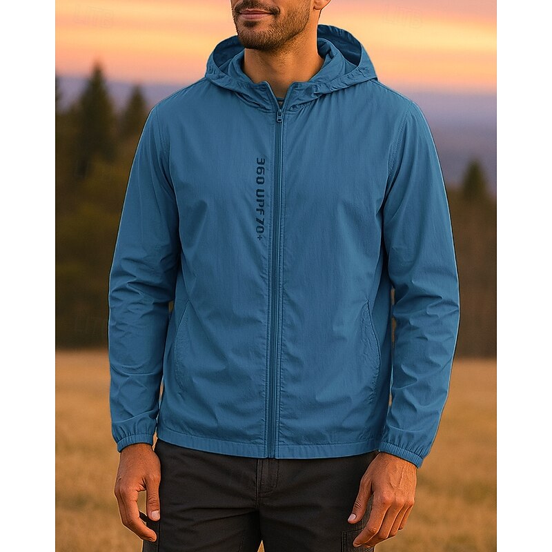 Men's Windbreaker Softshell Jacket Hiking Jacket Outdoor Sun Protection Lightweight Breathable Hiking Outfits Hiking Clothes Summer Spring Jacket Camping / Hiking / Caving Running Solid Color Light4