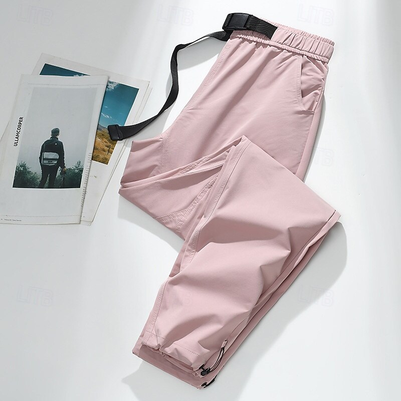 Men's Cargo Pants Hiking Pants Trousers Hiking Rain Pants Summer Outdoor Regular Fit Quick Dry Cooling Breathable Bottoms Pocket Elastic Waist Dark Grey Black Camping / Hiking Running XS S M L XL4