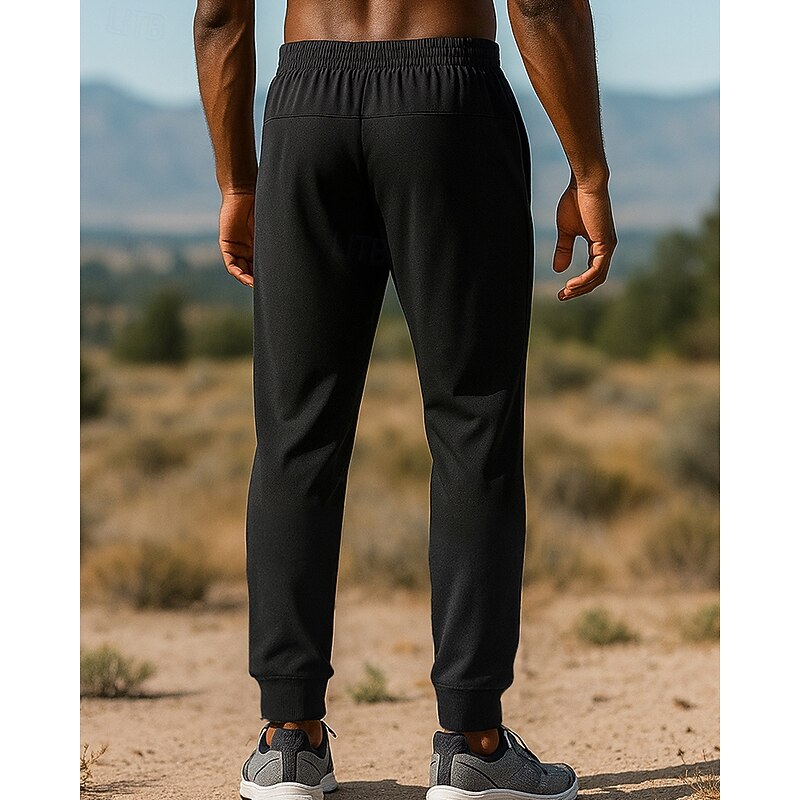 Men's Running Pants Sports Trousers Fleece Sweatpants Pocket Drawstring Bottoms Athleisure Gym Workout Cotton Windproof Warm Moisture Wicking Fishing Hiking Running Regular Fit Sportswear Activewear2