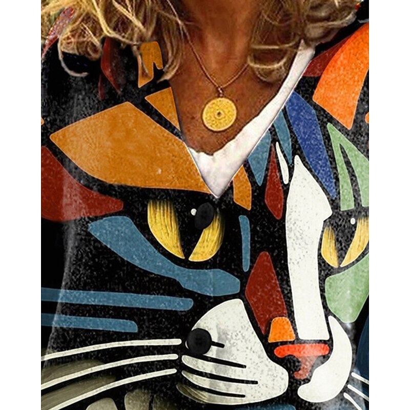 Women's Sweater Cardigan Fashion Streetwear Daily Animal Ribbed Open Front Knitted Print Long Sleeve Long Tops Knit Holiday Going out Weekend Blue Fall Winter2