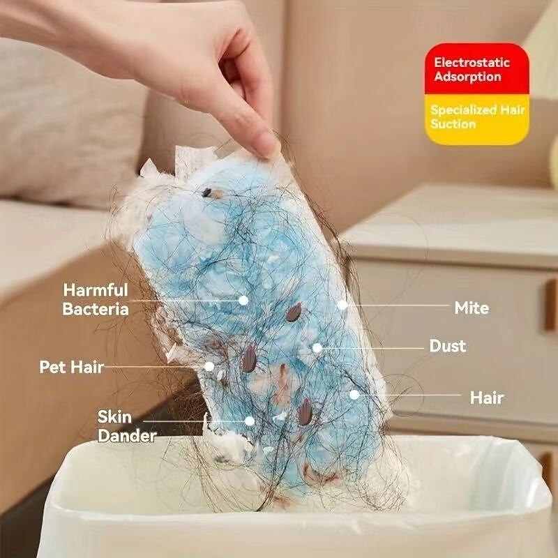 50pcs Replacement Electrostatic Dust Cleaning Cloths, Fiberglass Disposable Pads for 360° Cleaning, Compatible with Duster Handles for Desk, Bookshelf, Washing Machine, Furniture, Car, Keyboard4