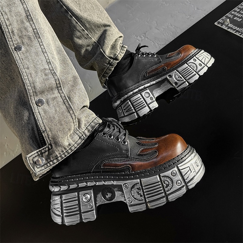 Men's Gothic Flame Platform Oxford Shoes – Punk Style Thick Sole Shoes for Cosplay, Halloween & Streetwear4