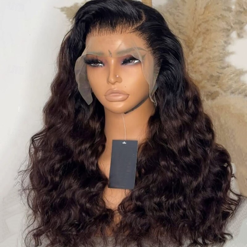 Human Hair 5x5 Closure 13x4 Lace Front Wig Free Part Brazilian Hair Wavy Brown Wig 130% 150% Density with Baby Hair Ombre Hair 100% Virgin Glueless Pre-Plucked For Women Long Human Hair Lace Wig
