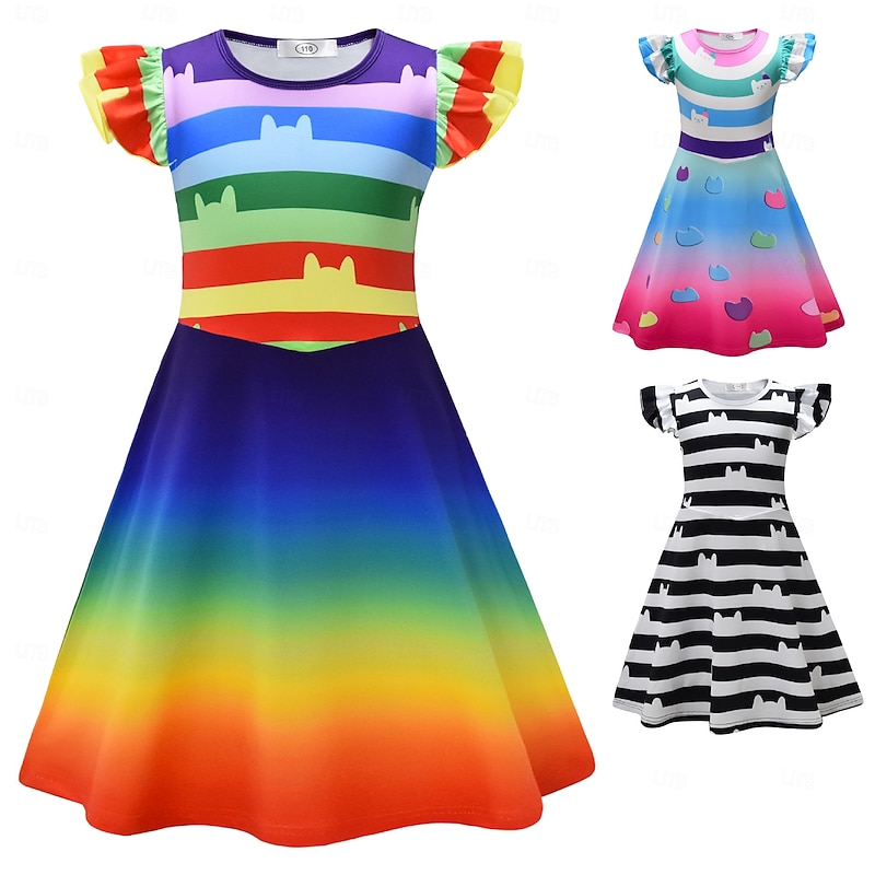 Gabby's Dollhouse Pandy Paws Cakey Dress Bag Adventure Movie Cosplay Movie Cosplay for Girls' Kid's Halloween Carnival World Book Day Performance Educational Dress Up School Event Dress Up