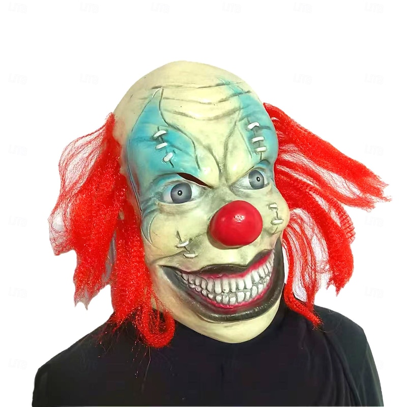 Joker Clown Halloween Mask Horror Creepy Clowns Scary Full Face Adults' Men's Women's Unisex Halloween Carnival Performance Party Easy Halloween Costumes Dress Up