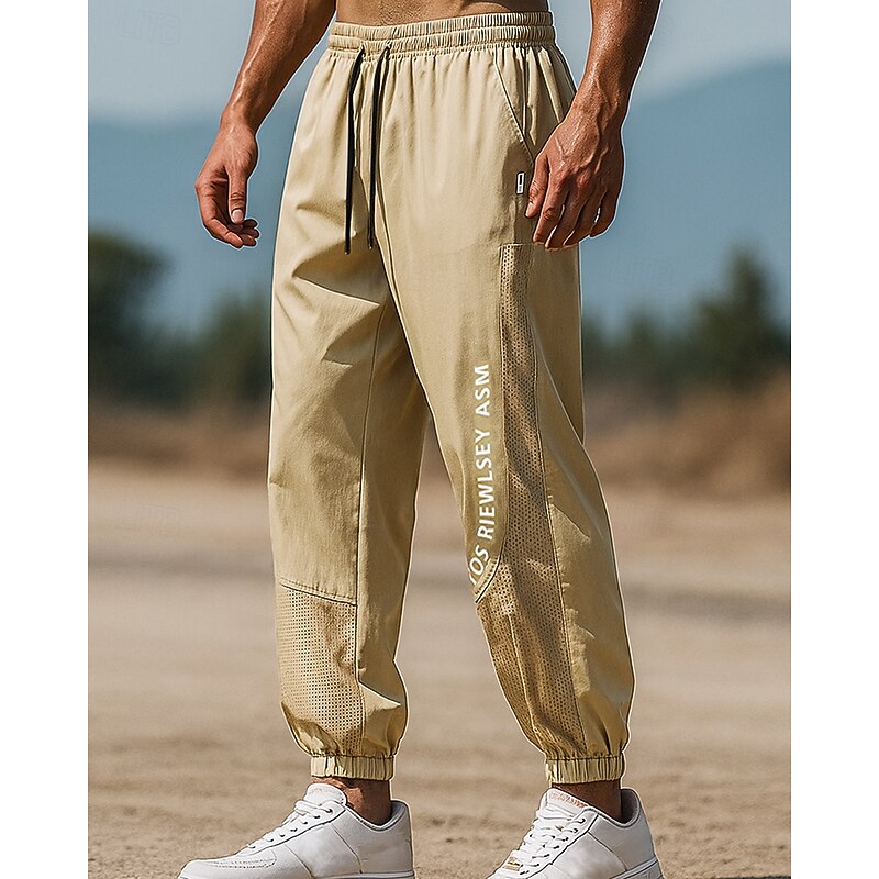 Men's Running Pants Sports Trousers Jogger Sweatpants Pocket Drawstring Bottoms Athleisure Gym Workout Moisture Wicking Breathable Basketball Football Running Loose Fit Sportswear Activewear Solid
