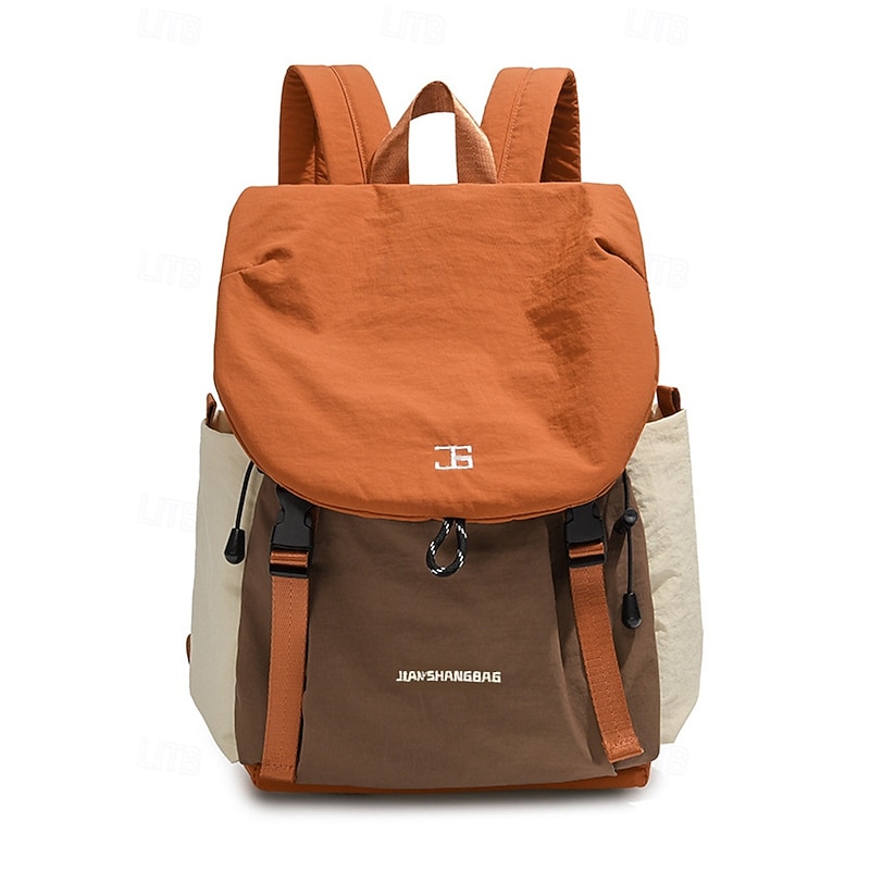 Unisex Waterproof Colorblock Backpack – Casual Outdoor School Bag with Large Capacity & Multi-Pocket Design for Teens & College Students