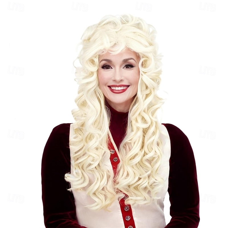 Long Blonde Beehive Wig 80s Wigs for Women Vintage Curly 60s 70s Wig for Halloween Party Costume Cosplay