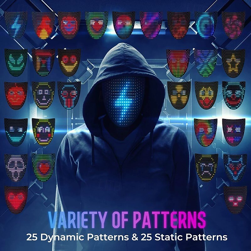 Led Mask with Gesture SensingHalloween Costumes for Kids Men Women Costume Cosplay Party CHristmas Gift2