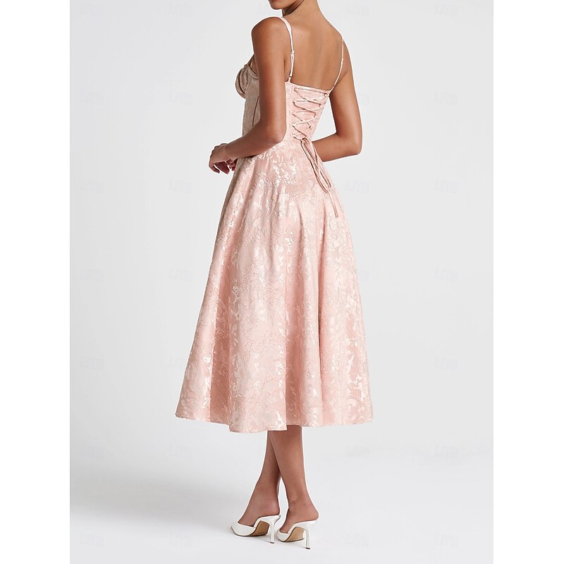 Retro Vintage 1950s Rockabilly Midi Cocktail Dress Swing Dress Flare Dress Corset Fit and Flare Floral Jacquard Fancy Dress Women's Valentine's Day Masquerade Evening Party Homecoming Retro Theme2