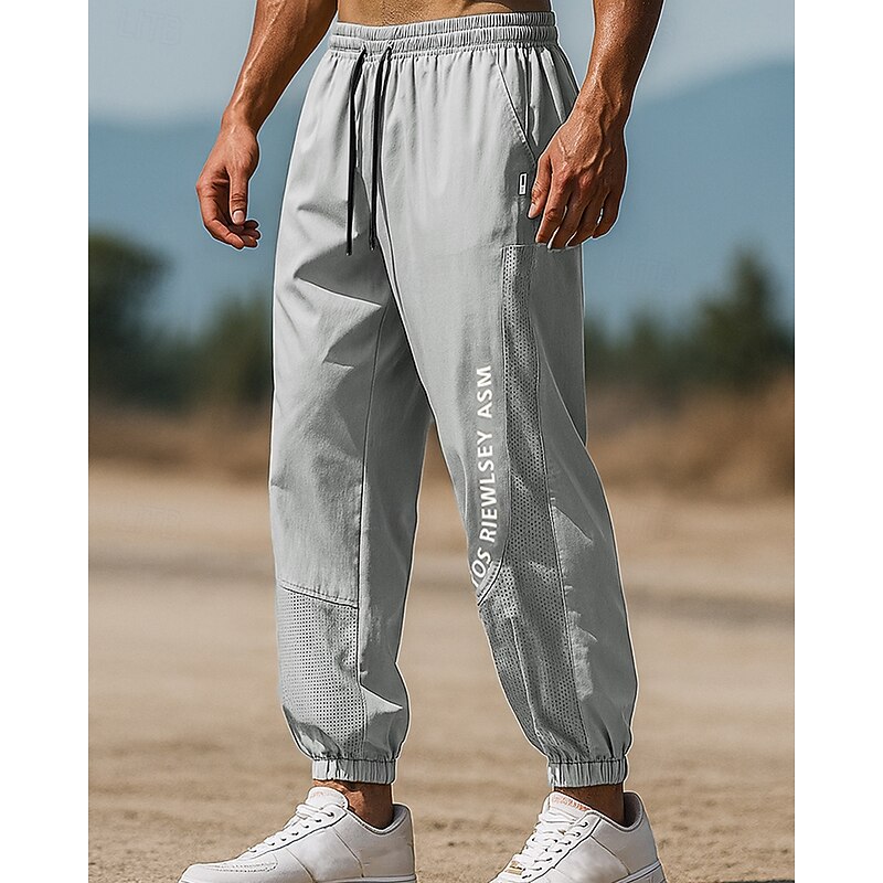 Men's Running Pants Sports Trousers Jogger Sweatpants Pocket Drawstring Bottoms Athleisure Gym Workout Moisture Wicking Breathable Basketball Football Running Loose Fit Sportswear Activewear Solid4