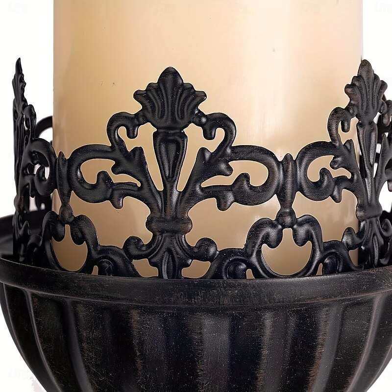 Black Vintage Candlesticks, Black Crown And Scepter Design Wall-Mounted, Perfect Decoration for Living Room, Courtyard, Bedroom, Staircase, Christmas, Halloween, Valentine's Day Gift 1PCS4