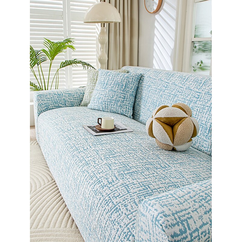 1 Cooling Elastic Sofa Cover – Anti-Slip & Splash-Proof, Fully Wrapped Thick Fabric Couch Protector, Dust-Proof & Non-Fading, Machine Washable, Fits Corner Sofas and 1/2/3/4 Seaters2