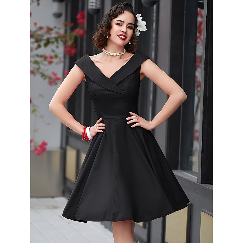 1950s Cocktail Dress Vintage Dress Dress Flare Dress Off Shoulder Fancy Dress Women's Masquerade Party / Evening Bachelorette Party Adults' Dress Homecoming Dresses2