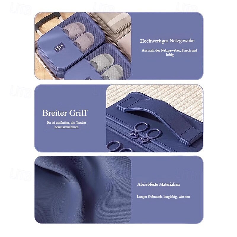 2pcs Travel Shoe Bags, Oxford Twill Fabric Shoe Storage Organizer for Travel, Portable Shoe Pouch for Luggage, Clothes, and Accessories4